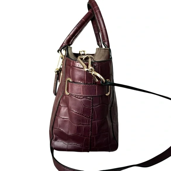 Coach Blake Carryall Satchel Shoulder Bag Burgundy Leather - Picture 8 of 17